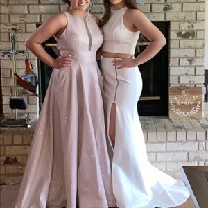 White Sherri Hill prom dress
